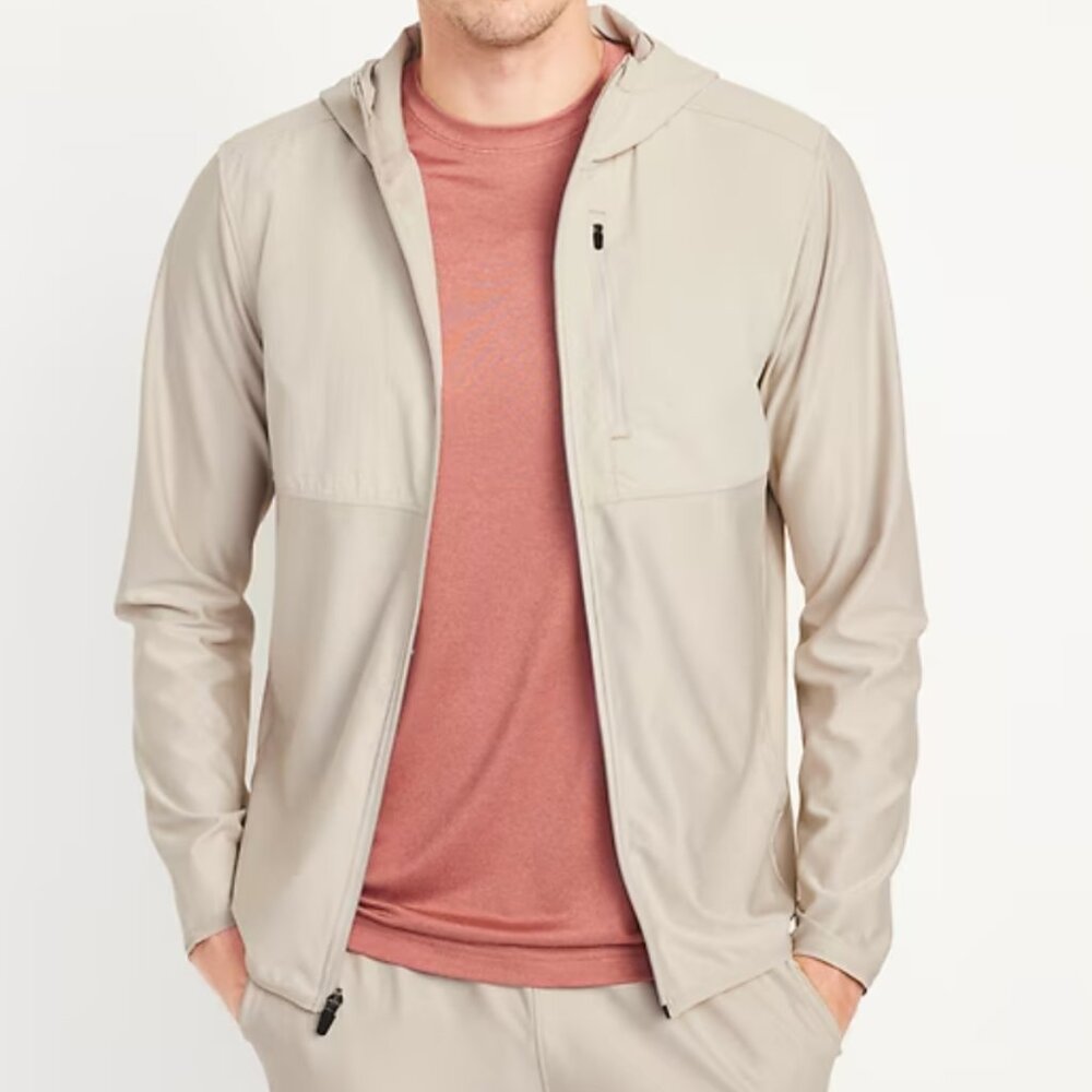 Old Navy KnitTech Zip Hoodie, Large, A Shore Thing (Cream/Tan), NWT - Picture 4 of 5